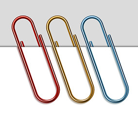 Image showing Set of colored paper clips