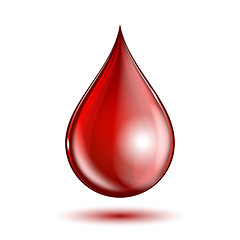 Image showing Blood drop isolated on white background.