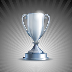 Image showing Silver trophy cup