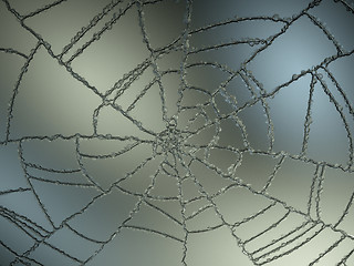 Image showing Cracked and Splitted glass with gradient light