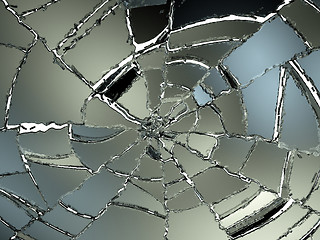 Image showing Cracked and Splitted glass on white