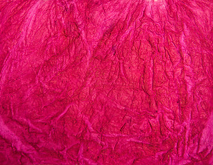 Image showing Magenta crumpled handmade paper texture