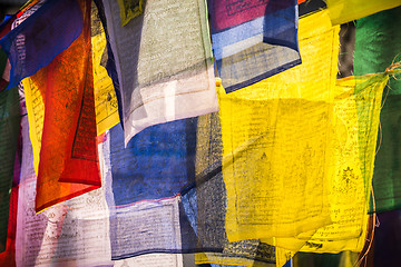 Image showing Colorful Prayer flags as symbol of buddhism