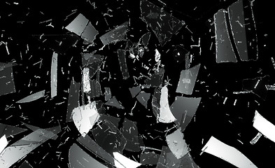 Image showing Destructed or Shattered glass on black