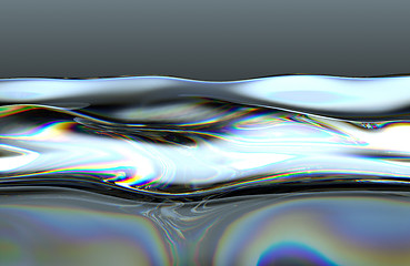 Image showing Gasoline splashes and waves with colorful pattern