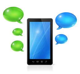 Image showing Speech bubbles and mobile phone