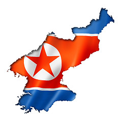 Image showing North Korean flag map