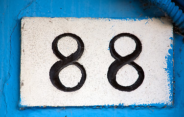 Image showing street wall number