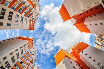 Image showing fisheye shot of new resitential buildings