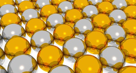 Image showing golden and silvery balls