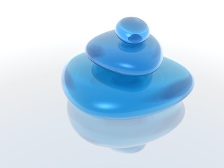 Image showing blue glass stack of pebbles