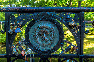 Image showing Lions head on the bridge