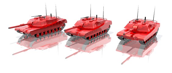 Image showing red glass tank