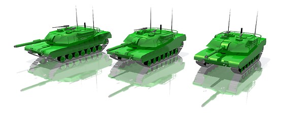 Image showing green tanks