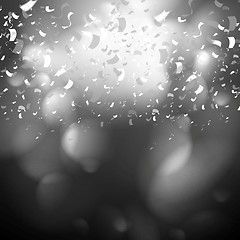 Image showing Black and white confetti background