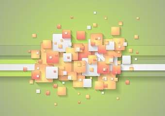 Image showing Abstract colorful squares vector background