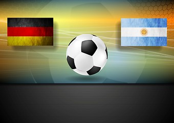 Image showing Soccer background. Germany and Argentina football design