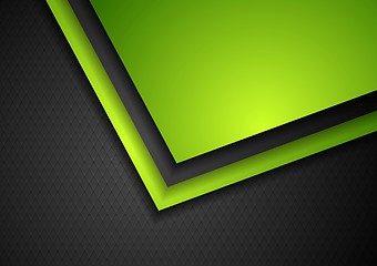 Image showing Abstract green and black tech corporate design