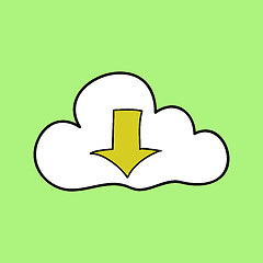 Image showing Doodle style cloud computing symbol