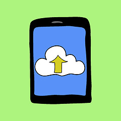 Image showing Doodle style touchpad with cloud
