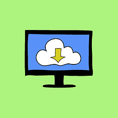 Image showing Cloud computing sign in doodle style