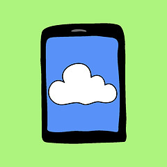Image showing Doodle style pad with cloud