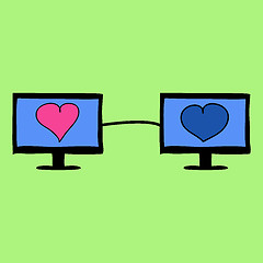Image showing Virtual love