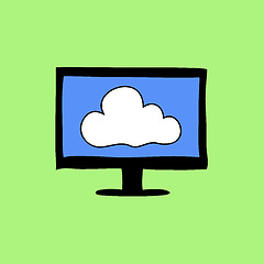 Image showing Colorful doodle style cloud computing sign