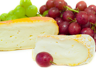 Image showing Cheese and grapes