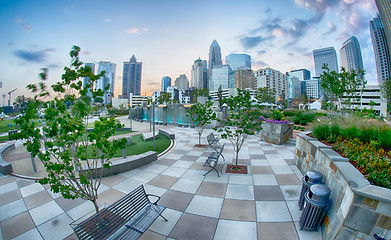 Image showing August 29, 2014, Charlotte, NC - view of Charlotte skyline at ni