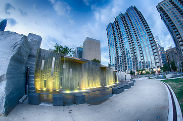 Image showing August 29, 2014, Charlotte, NC - view of Charlotte skyline at ni