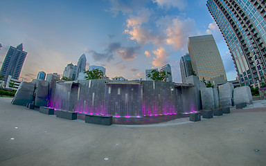 Image showing August 29, 2014, Charlotte, NC - view of Charlotte skyline at ni