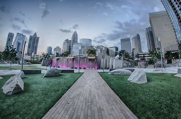 Image showing August 29, 2014, Charlotte, NC - view of Charlotte skyline at ni