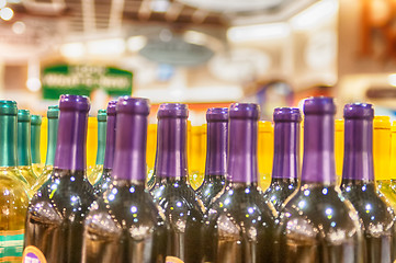 Image showing Bottles of wine shot with limited depth of field