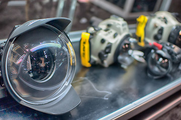 Image showing fisheye lens on display