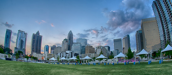 Image showing August 29, 2014, Charlotte, NC - view of Charlotte skyline at ni