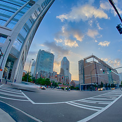 Image showing morning city skyline and streets in charlotte nc