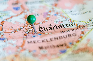 Image showing charlotte qc city pin on the map