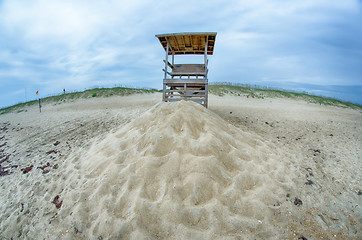 Image showing Observation tower on the beach