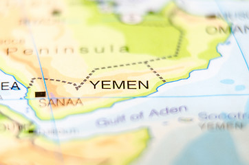 Image showing yemen country on map