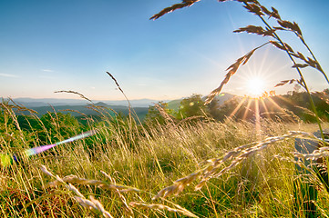 Image showing Majestic sunset in the mountains landscape