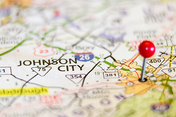 Image showing Johnson 
City in Tennessee on map 