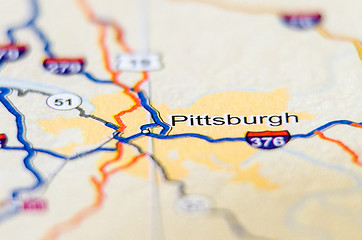 Image showing pittsburgh city pin on the map