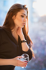 Image showing Portrait of thoughtful young woman