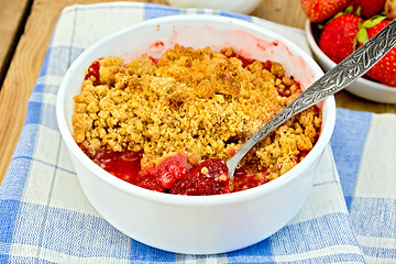 Image showing Crumble strawberry on board