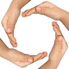 Image showing Hands forming a circle