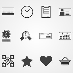 Image showing Contour vector icons for online shopping process