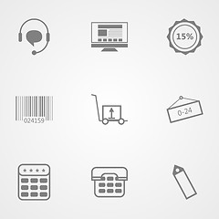 Image showing Contour vector icons for online store