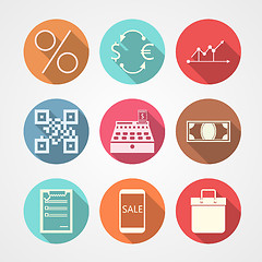 Image showing Flat vector icons for e-commerce