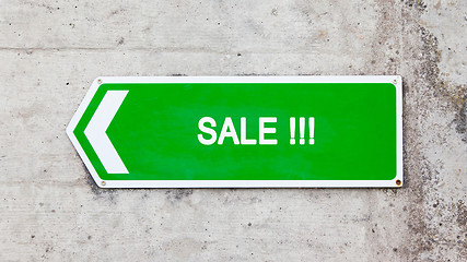 Image showing Green sign - Sale